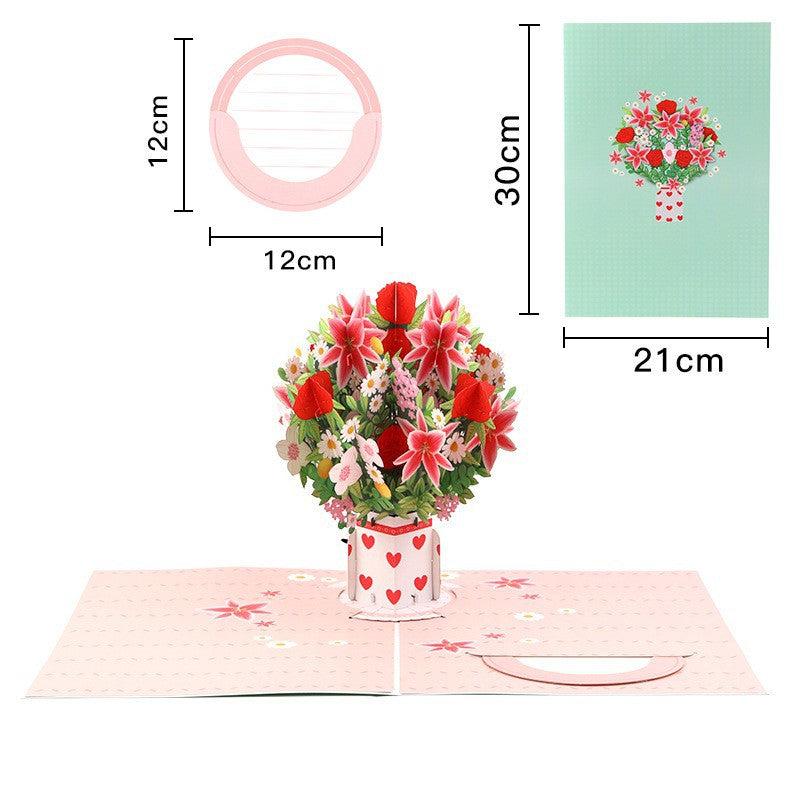 🌸3D Pop-Up Cherry Blossom Bouquet Card