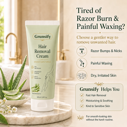 Grunsify® Natural Gentle Hair Removal Cream | For Women & Men, Sensitive Skin