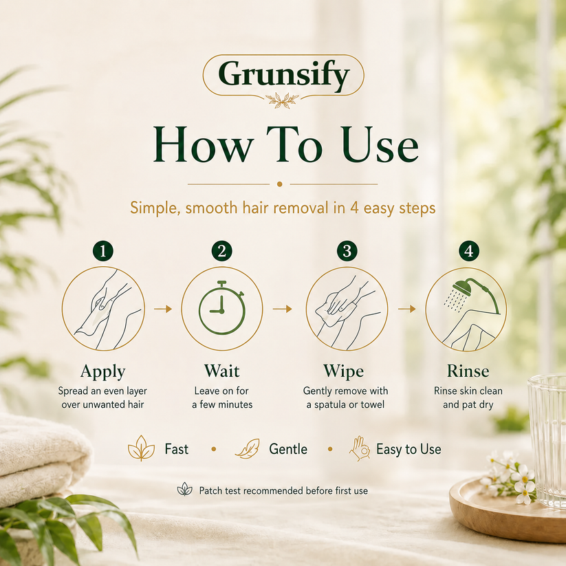 How to use Grunsify Hair Removal Cream