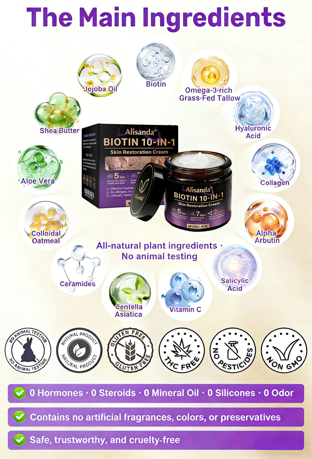 ✨Alisanda® Biotin 10-in-1 Skin Restoration Cream 🌙