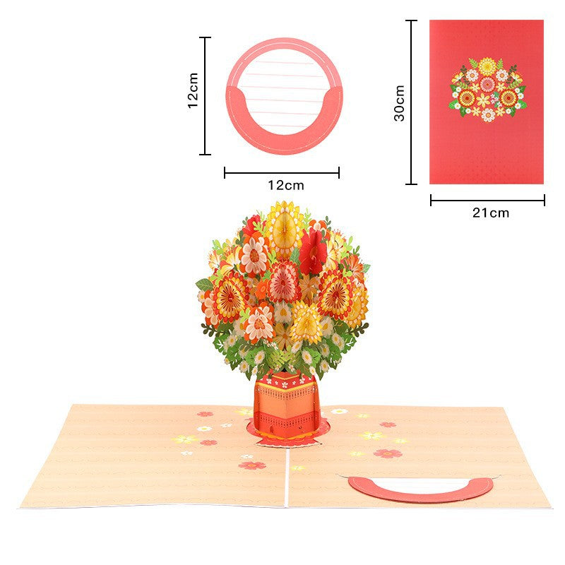 🌸3D Pop-Up Cherry Blossom Bouquet Card
