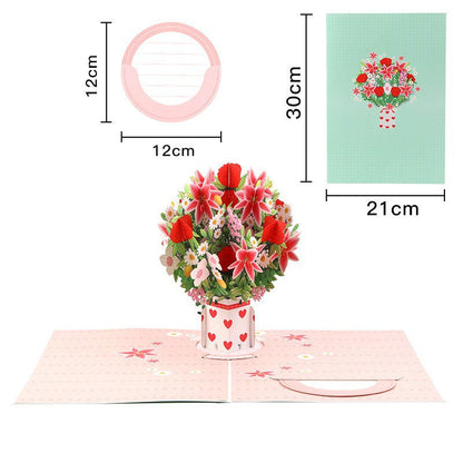 🌸3D Pop-Up Cherry Blossom Bouquet Card