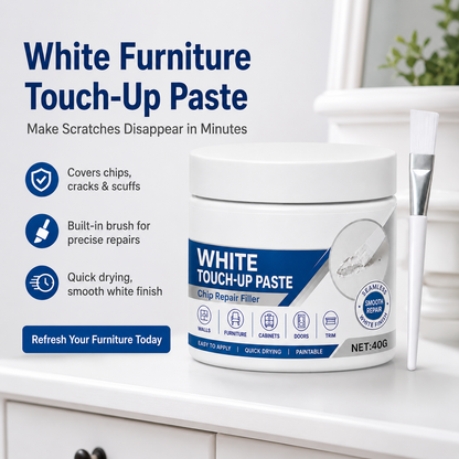 White Furniture Touch-Up Paste with Brush