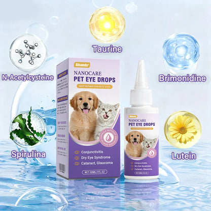 NanoCare Pet Eye Drops-Relieves Conjunctivitis, Dry Eyes, Cataracts, and Keratitis🐶
