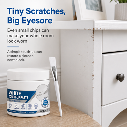 White Furniture Touch-Up Paste with Brush