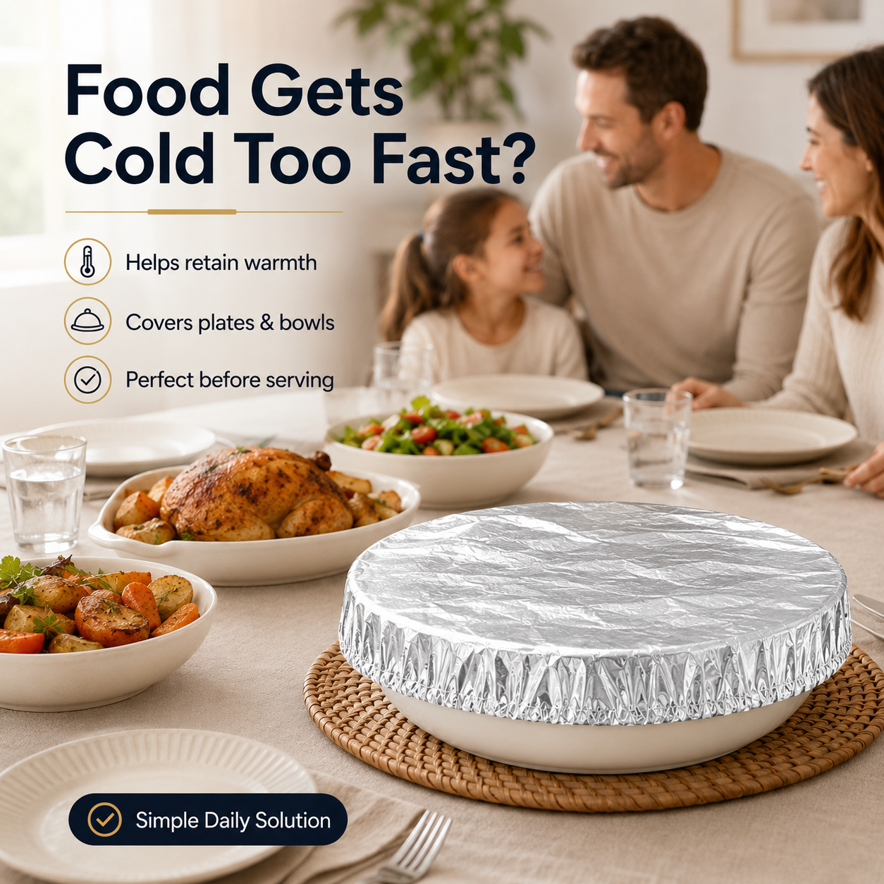Aluminum Foil Food Cover Heat Retaining Fresh Keeping Kitchen Table Cover