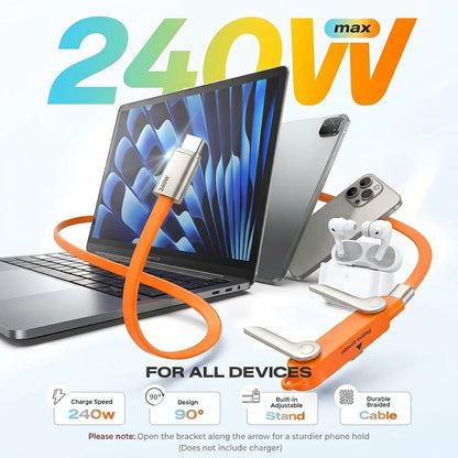 USB-C Fast-Charging Cable with Detachable Stand