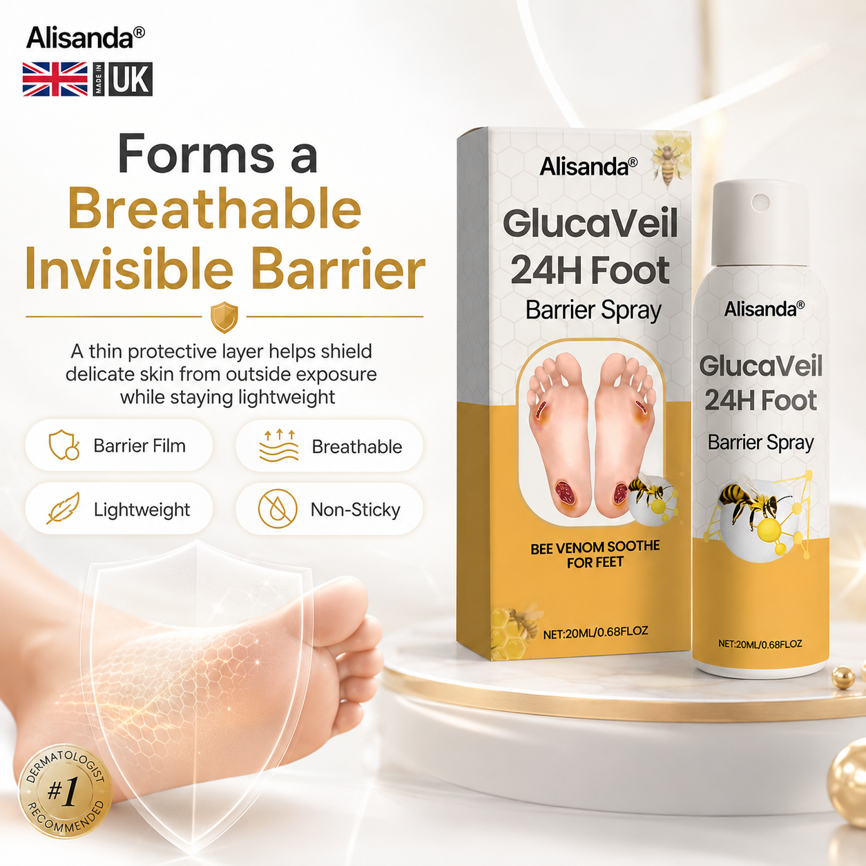 Alisanda® GlucaVeil 24H Foot Barrier Spray