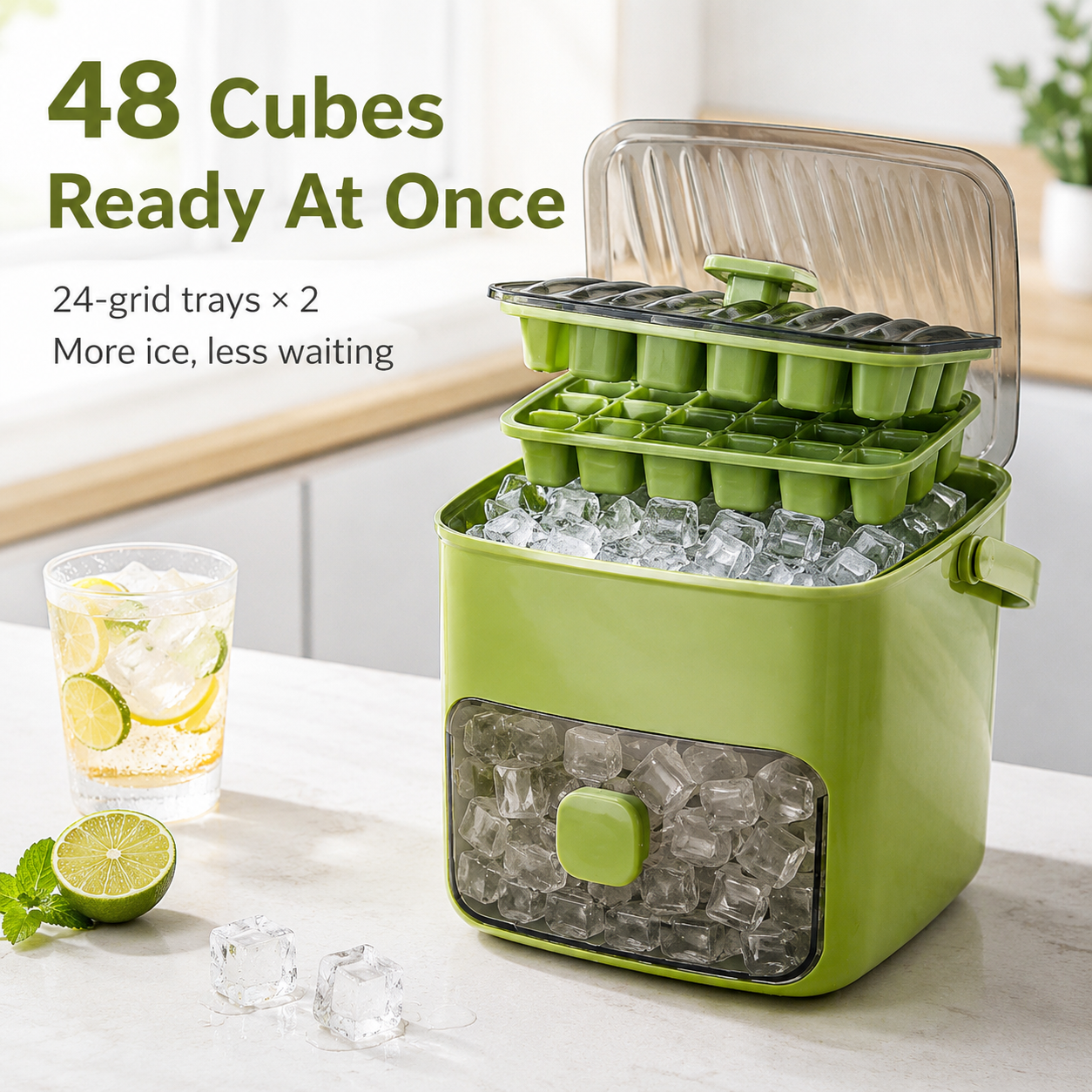 Handled Press-Type Ice Cube