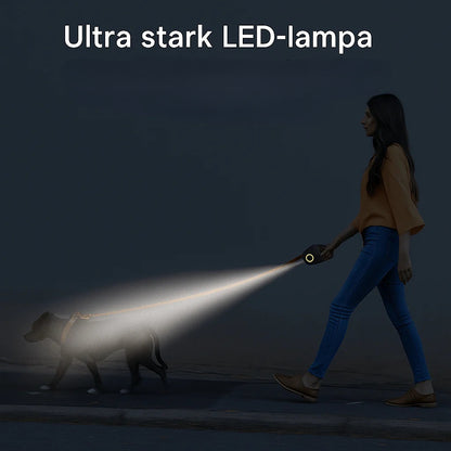 Automatisk LED-Hundkoppel med Ficklampa 5 m