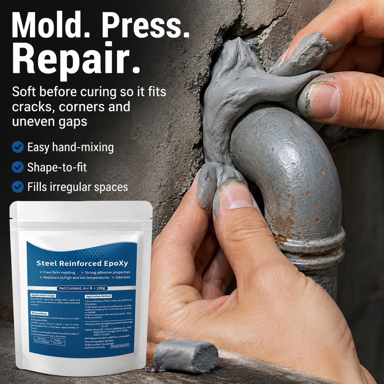 🎉Last Day Buy1 Get 1Free🎉Steel Reinforced Epoxy Repair Putty for Metal Wood Concrete and PVC