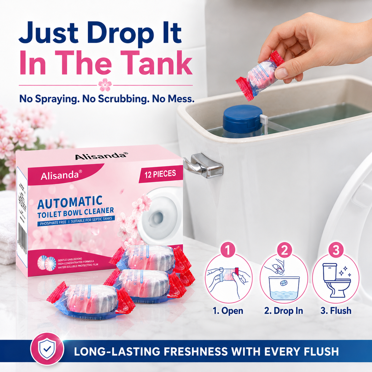 Dual-Color Toilet Bowl Cleaner - 2-in-1 Clean & Deodorize