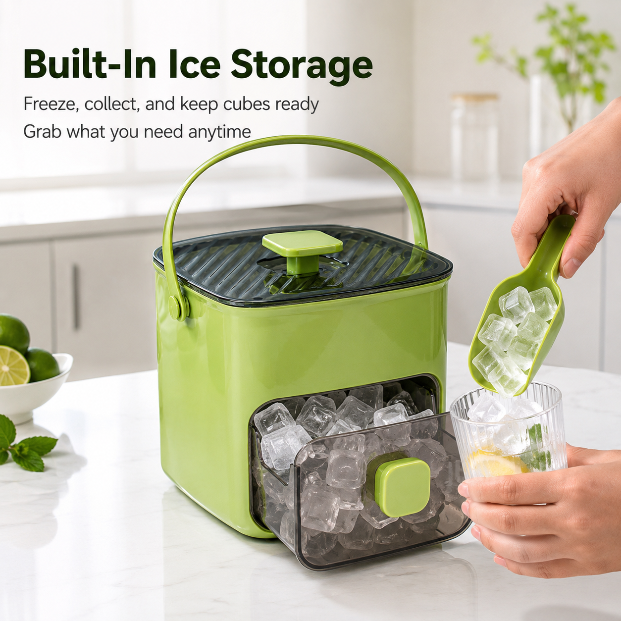 Handled Press-Type Ice Cube