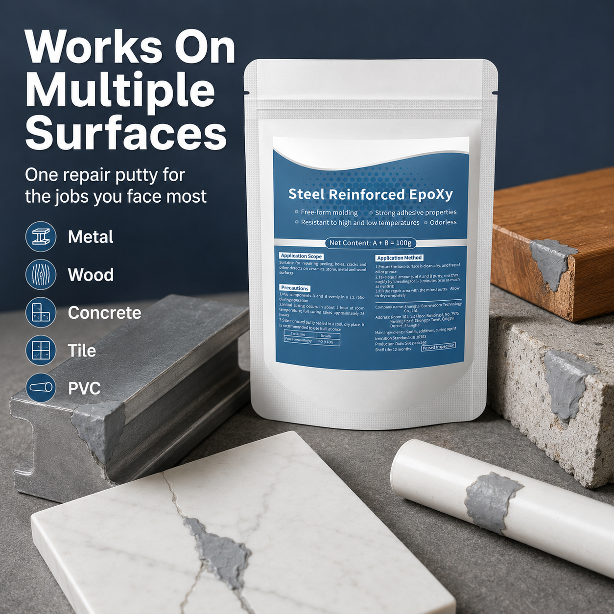 🎉Last Day Buy1 Get 1Free🎉Steel Reinforced Epoxy Repair Putty for Metal Wood Concrete and PVC