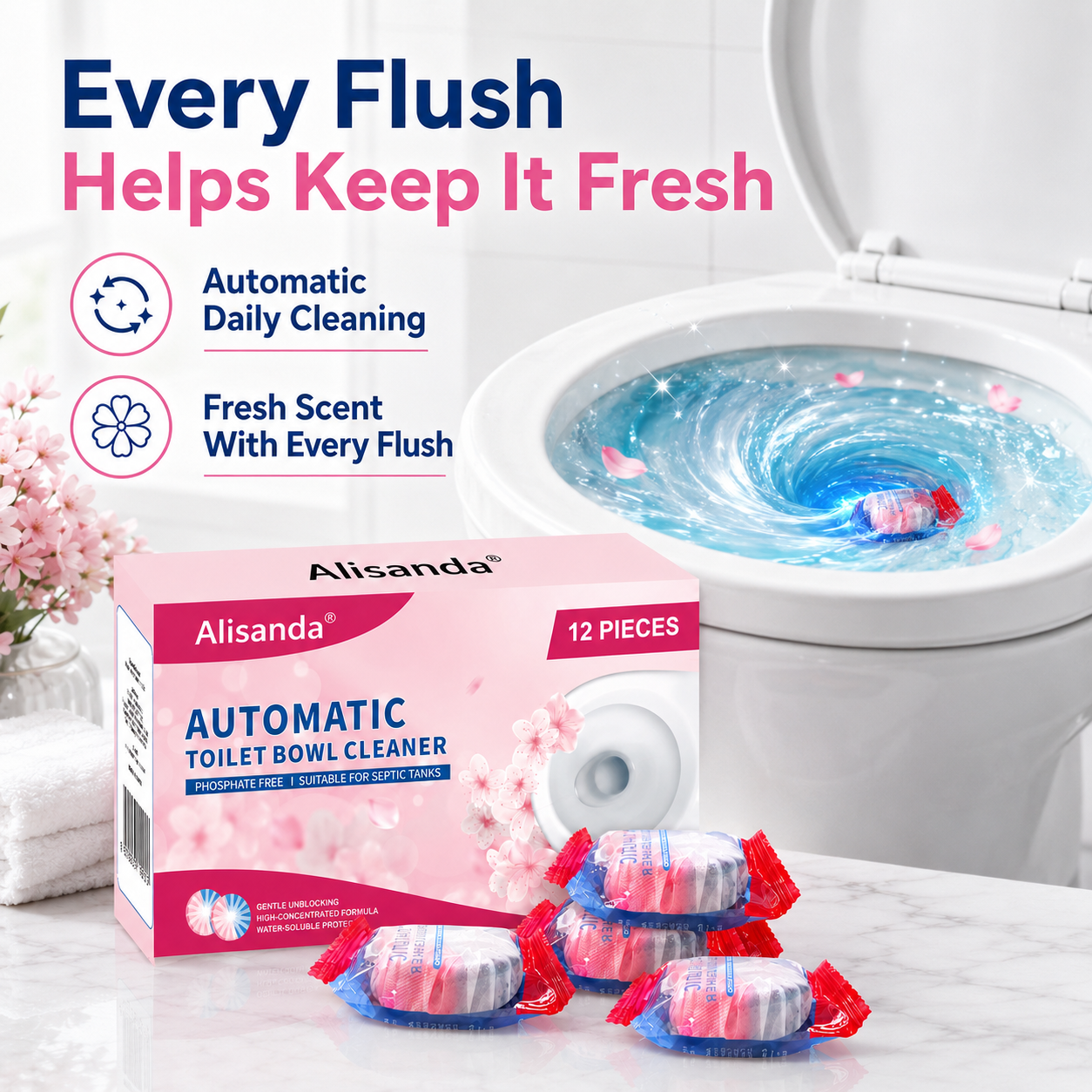 Dual-Color Toilet Bowl Cleaner - 2-in-1 Clean & Deodorize