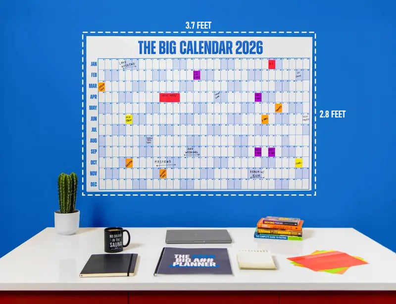 🔥Last Day 49% OFF 📅The Big Calendar 2026 - Design Your Amazing 2026!🏃