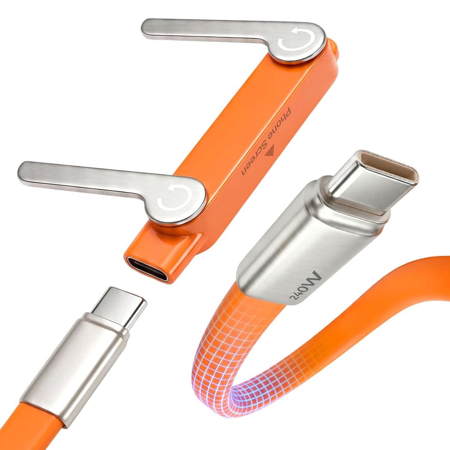 USB-C Fast-Charging Cable with Detachable Stand
