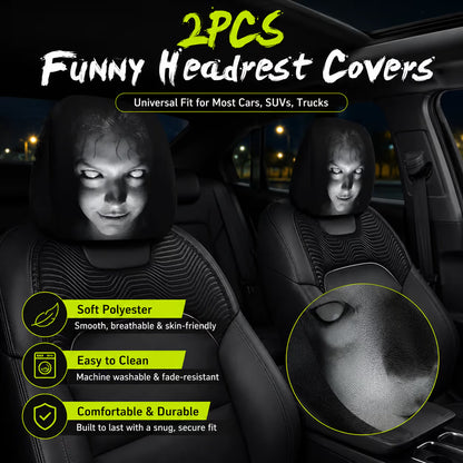 🔥😆 Funny Cartoon Car Headrest Covers🚗