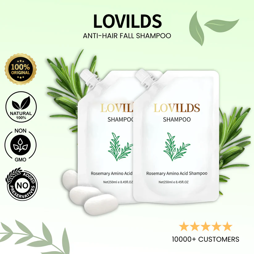 🔥LAST DAY 50% OFF🌿 LOVILDS Rosemary Anti-Hair Fall Shampoo —— Say Goodbye to Hair Loss, Embrace Thick, Healthy Locks!