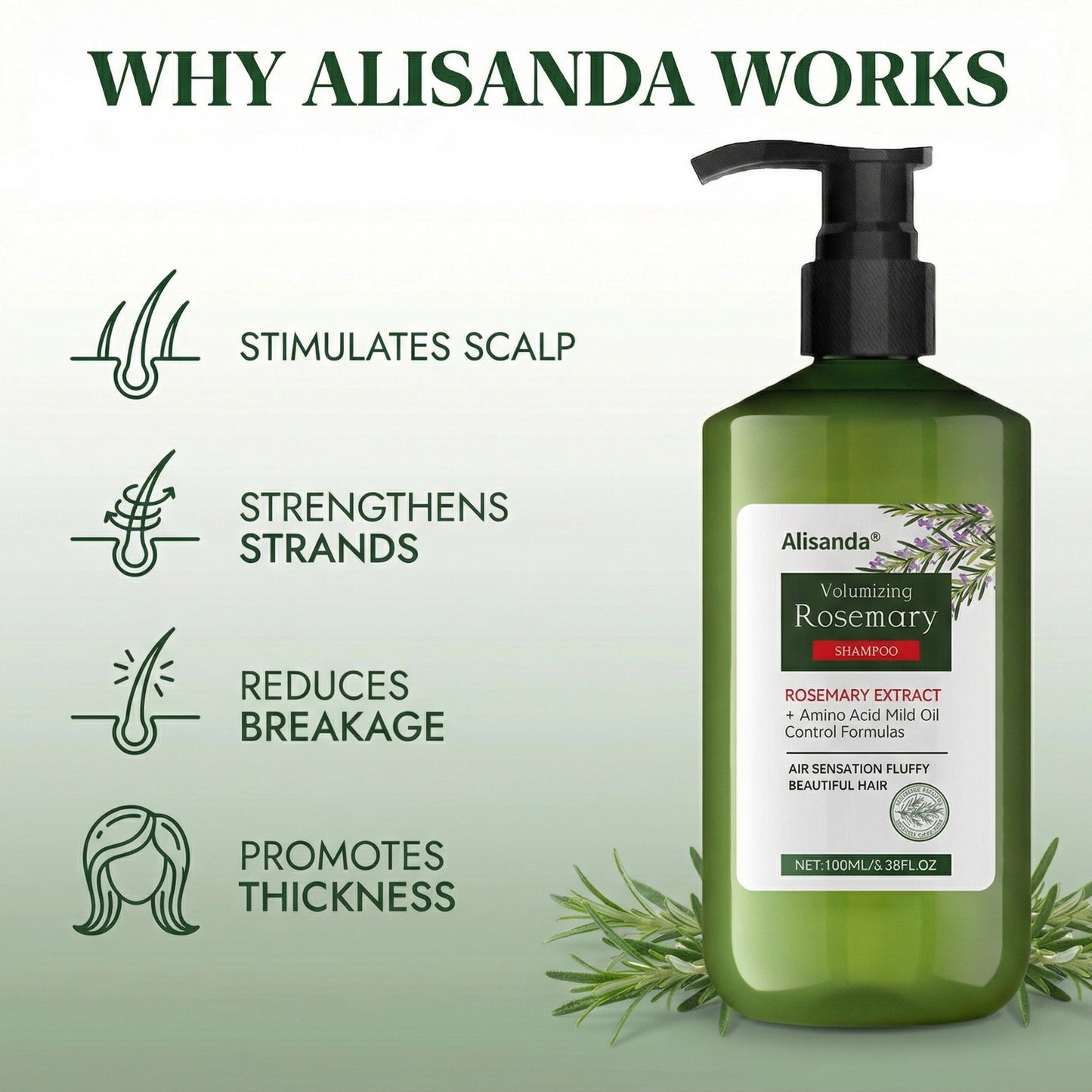 🔥LAST DAY 60% OFF🔥Alisanda® Rosemary Volumizing Shampoo