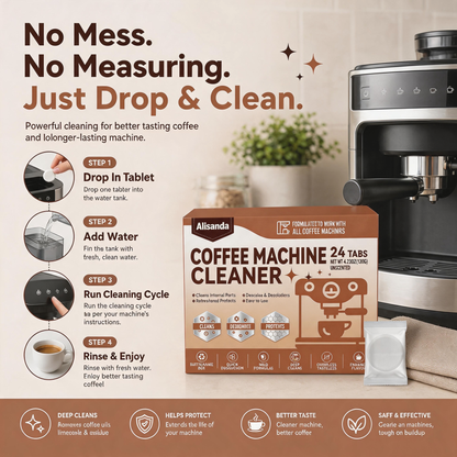 🔥LAST DAY BUY 1 GET 1 FREE 12 Count Coffee Maker Cleaner Tablets, This cleaning product eliminates limescale and odors