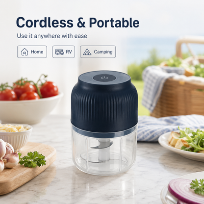 Electric Garlic Chopper, 4 Sharp Blades，Portable Veggie Chopper, 300ML