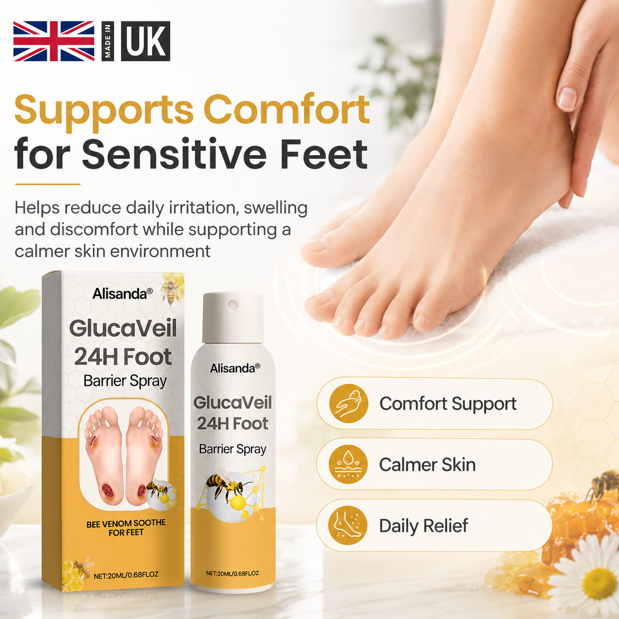 Alisanda® GlucaVeil 24H Foot Barrier Spray