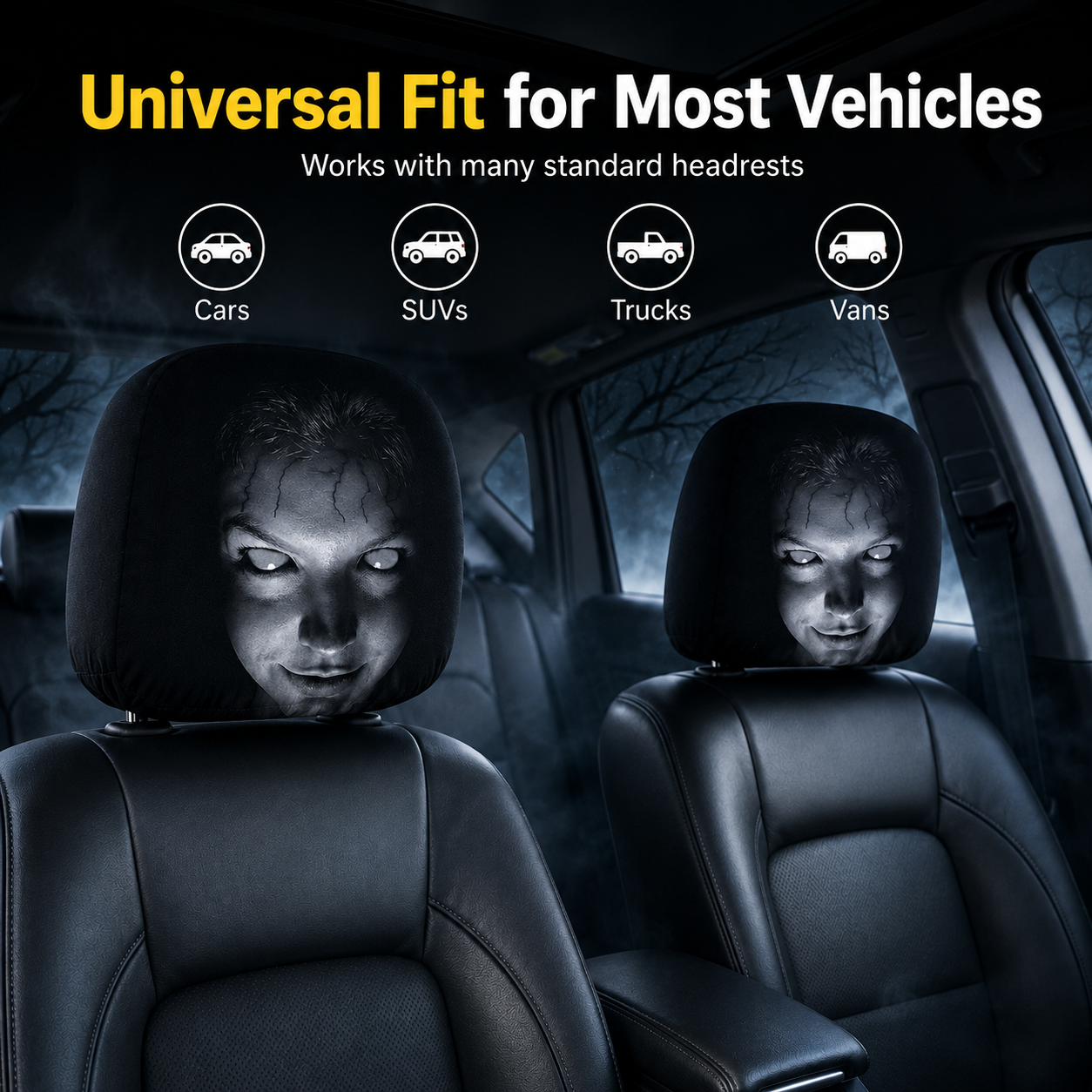🔥😆 Funny Cartoon Car Headrest Covers🚗