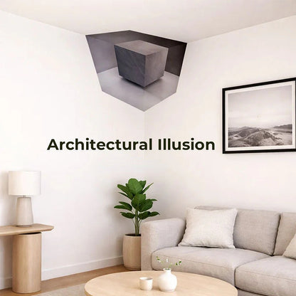 3D Optical Illusion Corner Wall Decal.