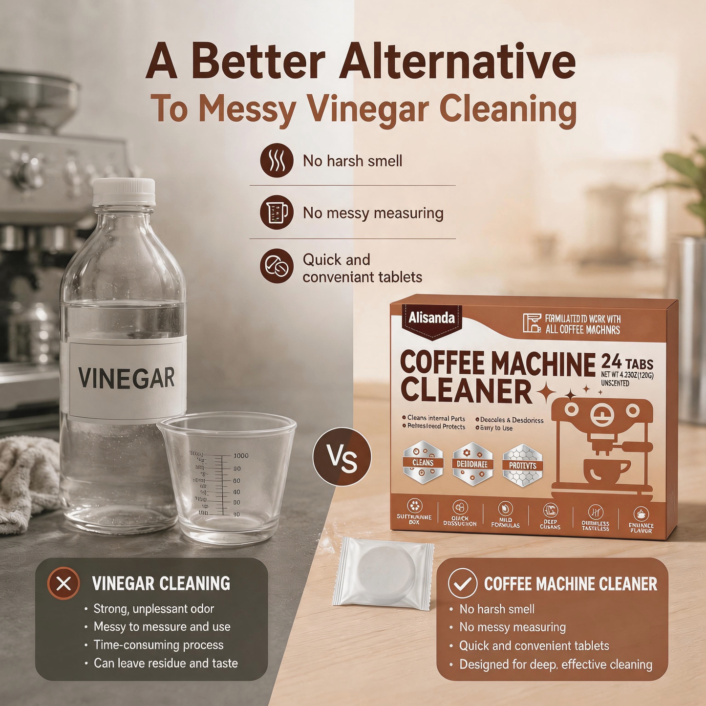 🔥LAST DAY BUY 1 GET 1 FREE 12 Count Coffee Maker Cleaner Tablets, This cleaning product eliminates limescale and odors