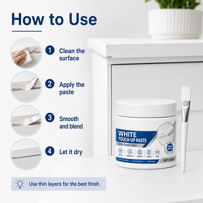 White Furniture Touch-Up Paste with Brush