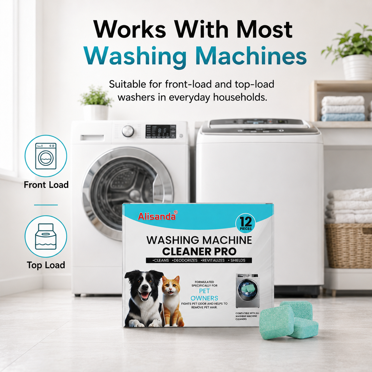 🔥Last Day Buy 1 Get 1 Free🔥Washing Machine Cleaner Tablets – Deep Clean Washer Odors, Residue & Pet Hair Buildup