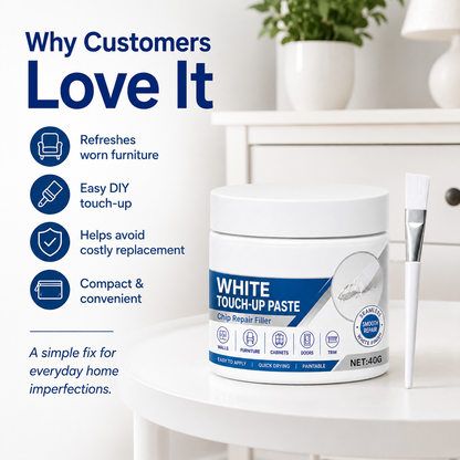 White Furniture Touch-Up Paste with Brush