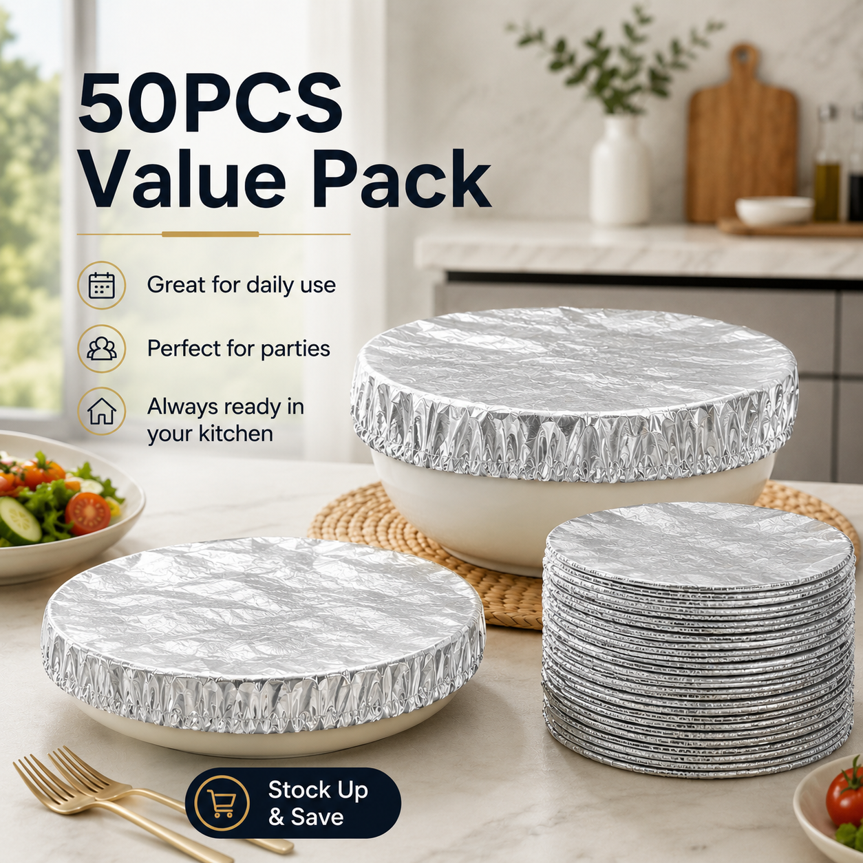 Aluminum Foil Food Cover Heat Retaining Fresh Keeping Kitchen Table Cover