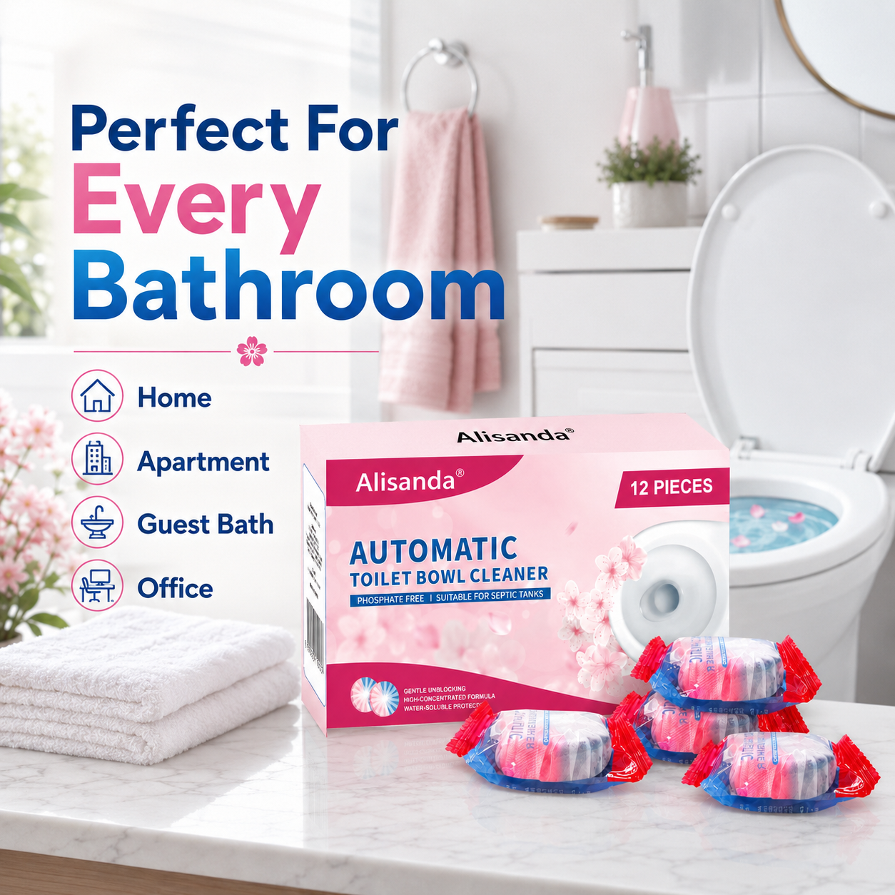 Dual-Color Toilet Bowl Cleaner - 2-in-1 Clean & Deodorize
