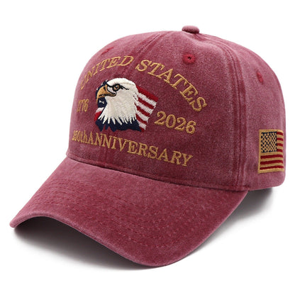 Exclusive USA 250th Anniversary Eagle Cap (1776–2026) —  Embroidered