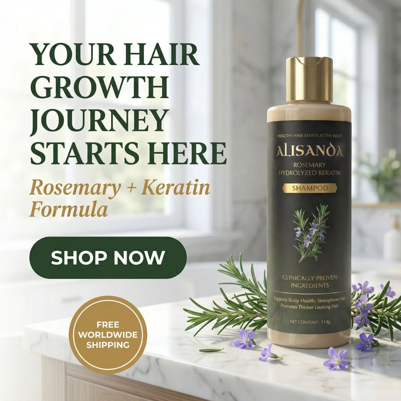 🔥LAST DAY 70% OFF🔥Alisanda® Rosemary Shampoo – Now Upgraded for Superior Hair Growth!