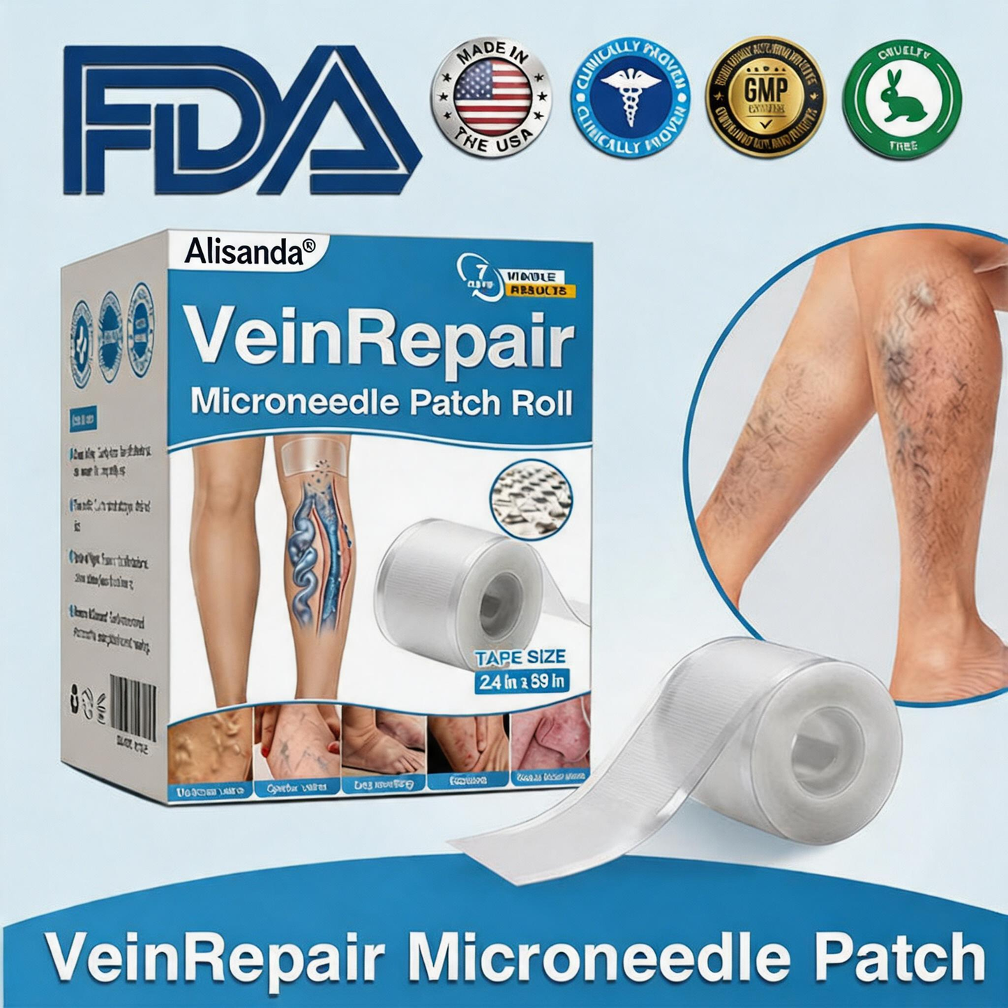🇺🇸🥇👨‍⚕️✅Alisanda® VeinTarget Microneedle Patch⚡Instant Relief, Long-Term Results