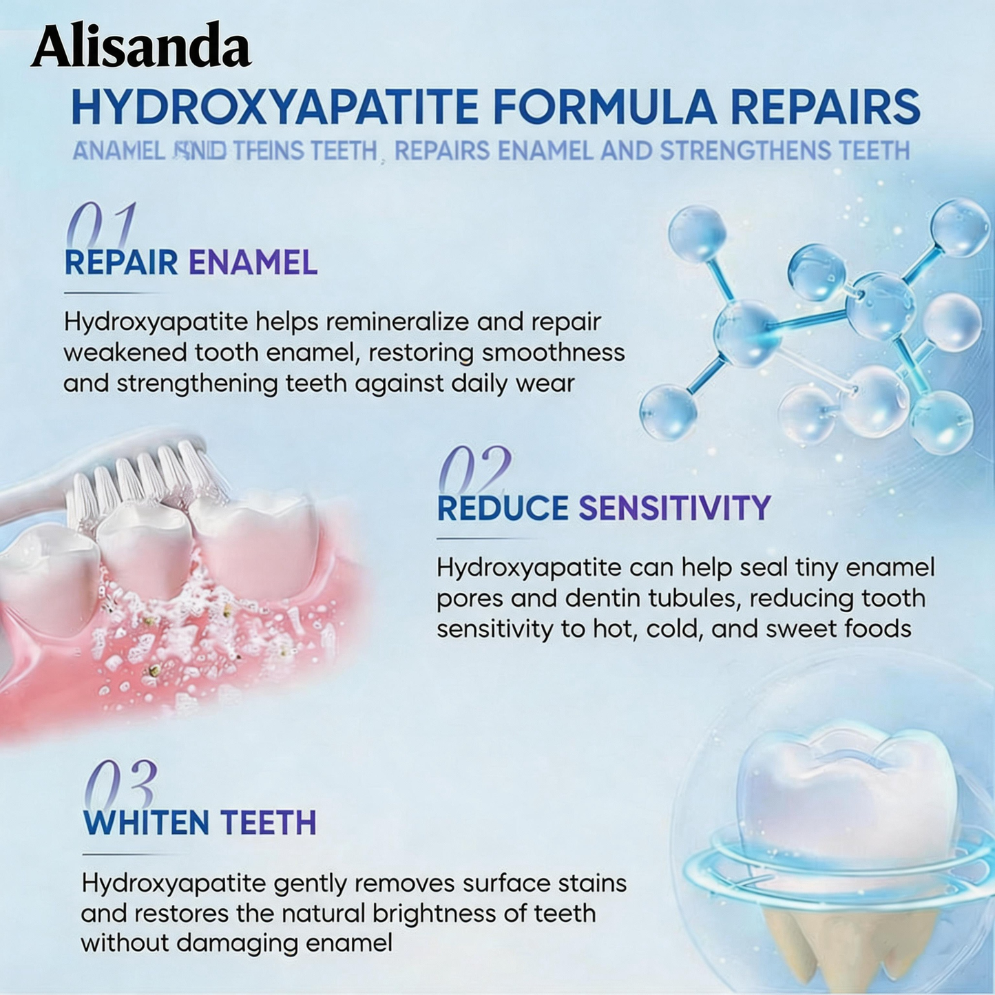 Alisanda® Hydroxyapatite whitening toothpaste