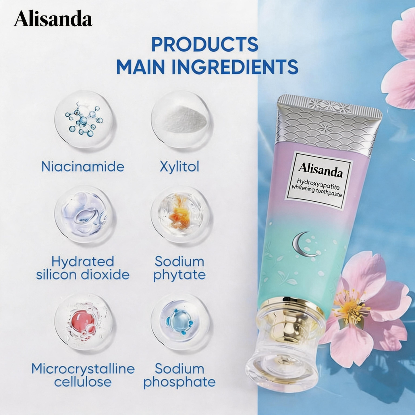 Alisanda® Hydroxyapatite whitening toothpaste
