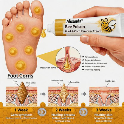 👨‍⚕️Alisanda®Bee Poison Wart & Corn Remover Cream⚡