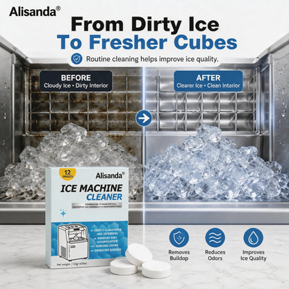 Ice Machine Cleaner Tablets 12 pieces per pack, removes limescale and odors