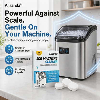 Ice Machine Cleaner Tablets 12 pieces per pack, removes limescale and odors