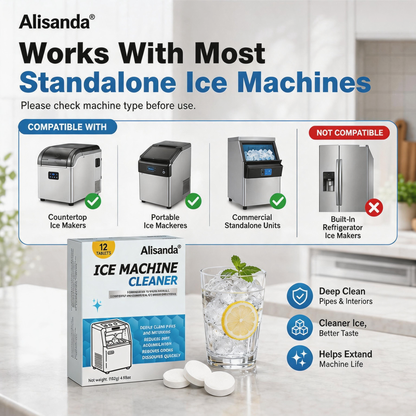 Ice Machine Cleaner Tablets 12 pieces per pack, removes limescale and odors
