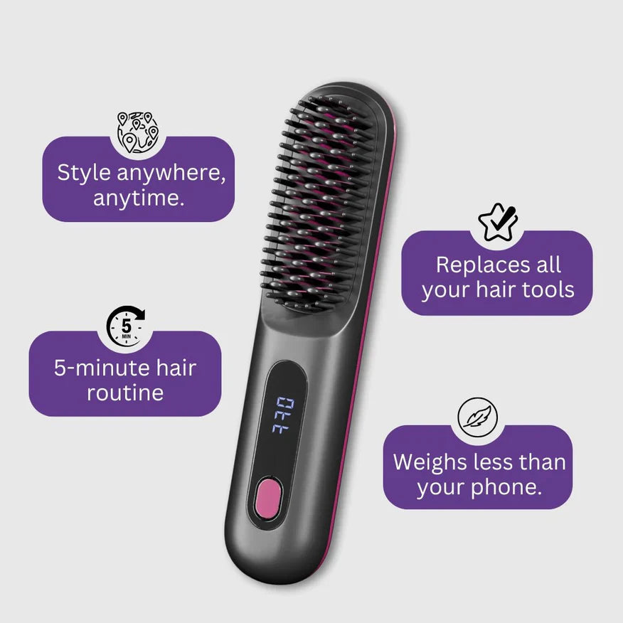 🔥Wireless Ceramic Heating Hair Straightening Comb
