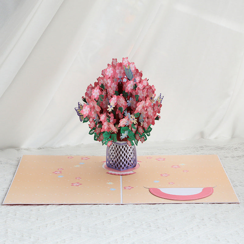 🌸3D Pop-Up Cherry Blossom Bouquet Card