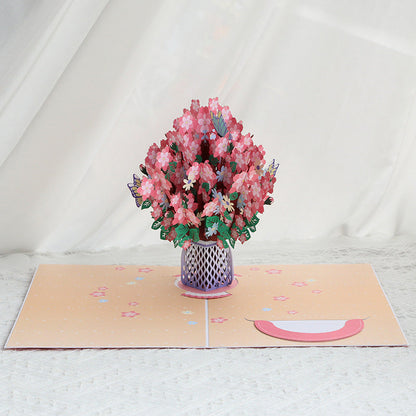 🌸3D Pop-Up Cherry Blossom Bouquet Card