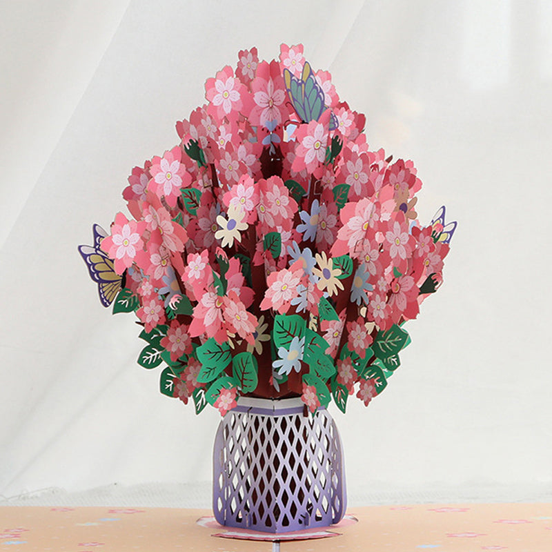 🌸3D Pop-Up Cherry Blossom Bouquet Card