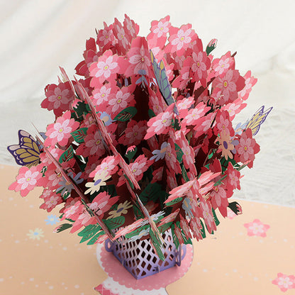 🌸3D Pop-Up Cherry Blossom Bouquet Card