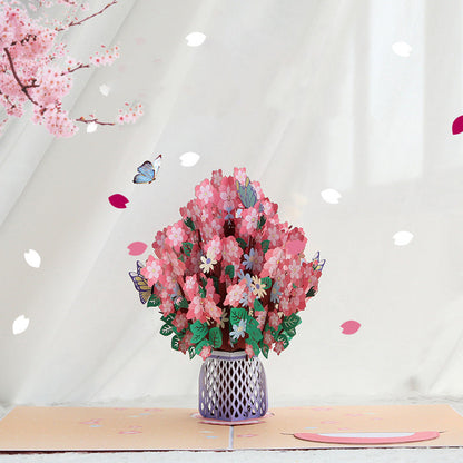 🌸3D Pop-Up Cherry Blossom Bouquet Card